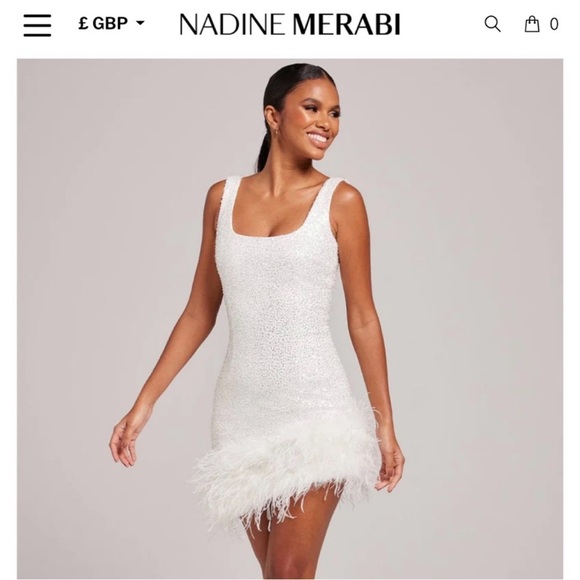 NADINE MERABI EVIE WHITE DRESS - worn for 2 hours! - Picture 1 of 3